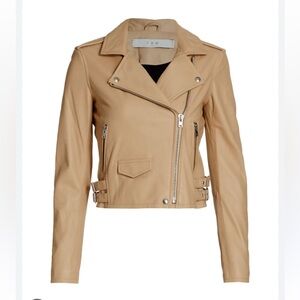 IRO Ashville Leather Biker Jacket in Fudge Size 34 (2)